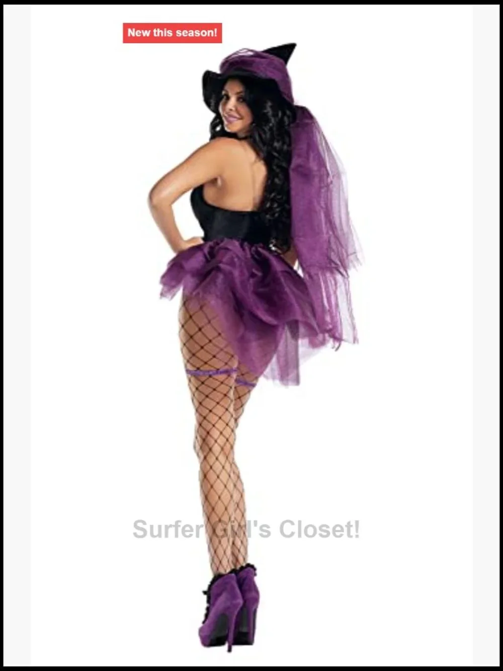 Sugar Plum Witch Costume Velvet Tulle Bodysuit Hat Cosplay Halloween